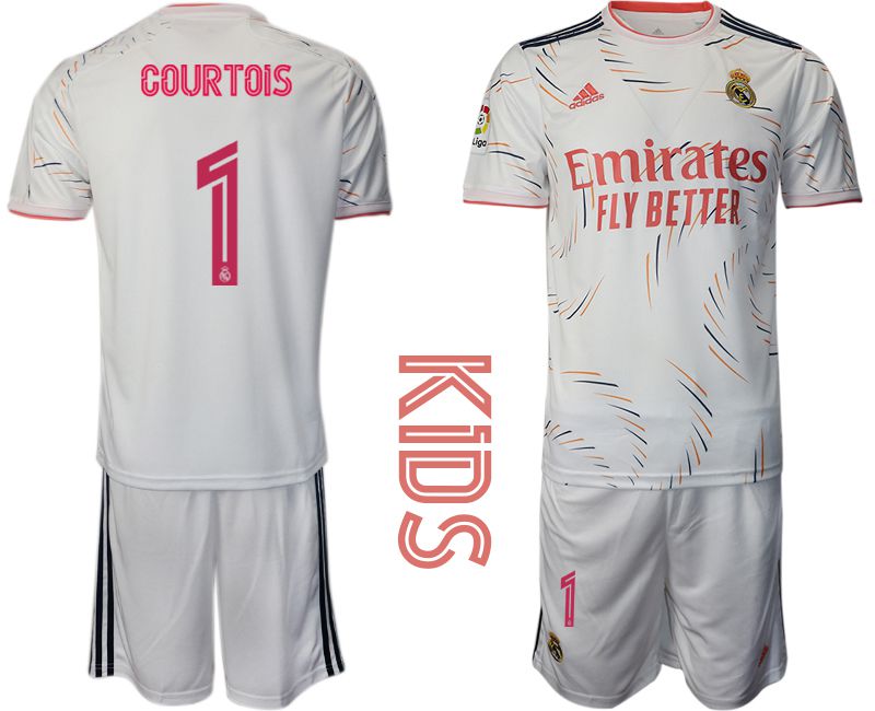 Youth 2021-2022 Club Real Madrid home white #1 Adidas Soccer Jersey